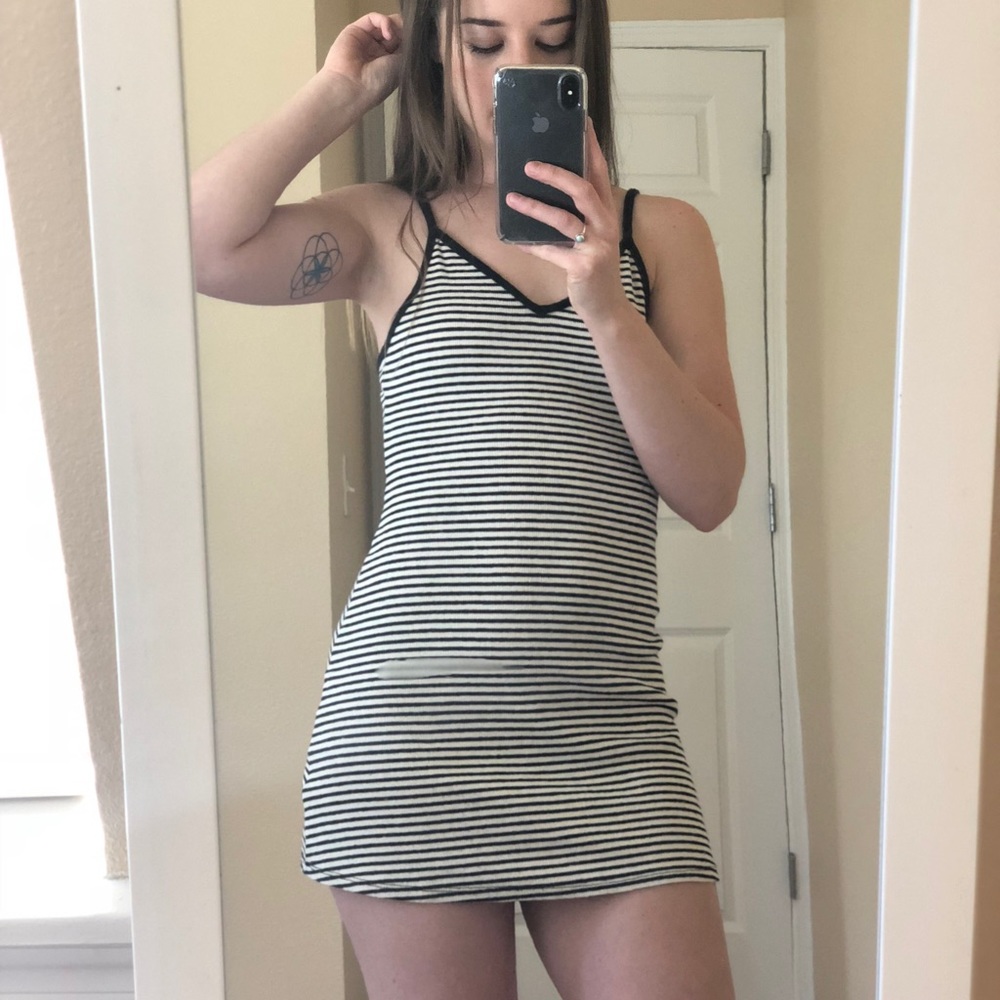 BDG Knit Ribbed Strappy-Back Mini Dress